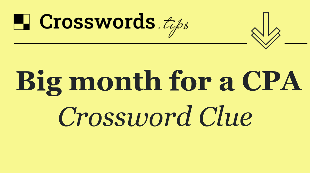 Big month for a CPA