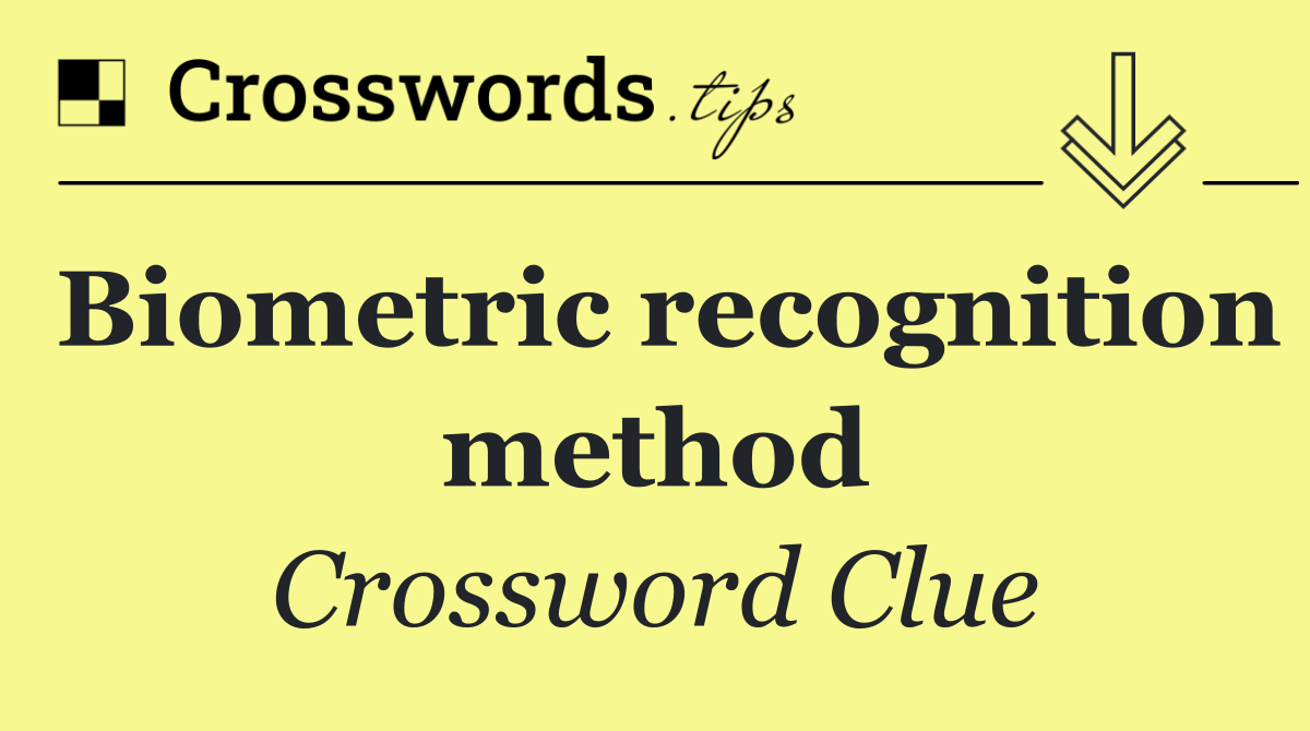 Biometric recognition method
