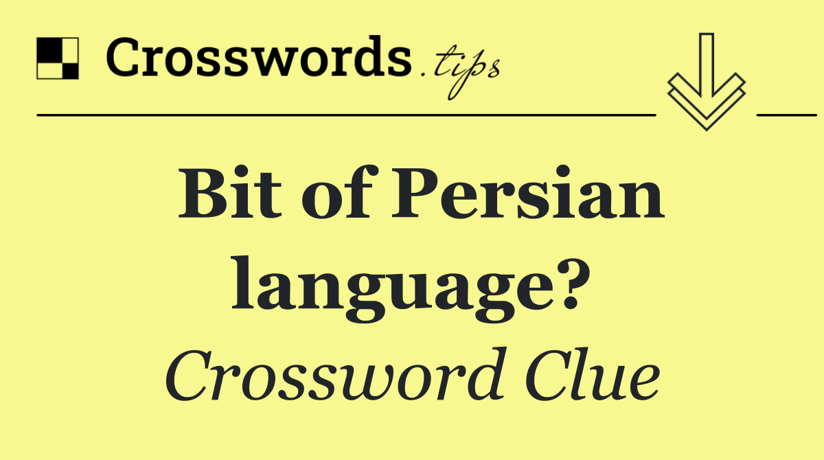 Bit of Persian language?