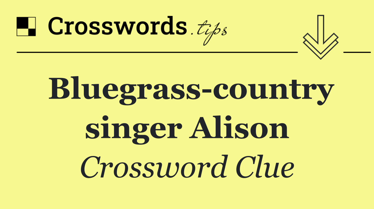 Bluegrass country singer Alison