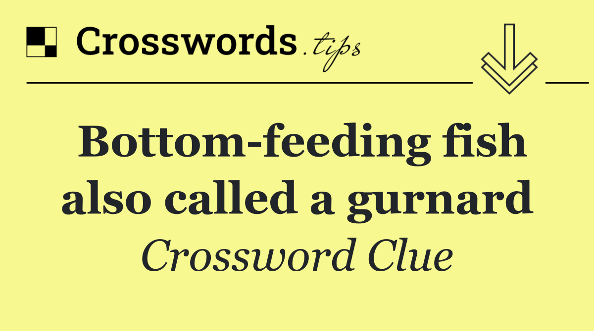 Bottom feeding fish also called a gurnard