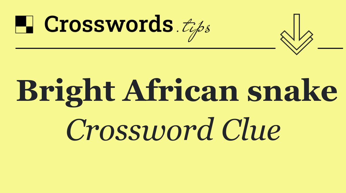 Bright African snake