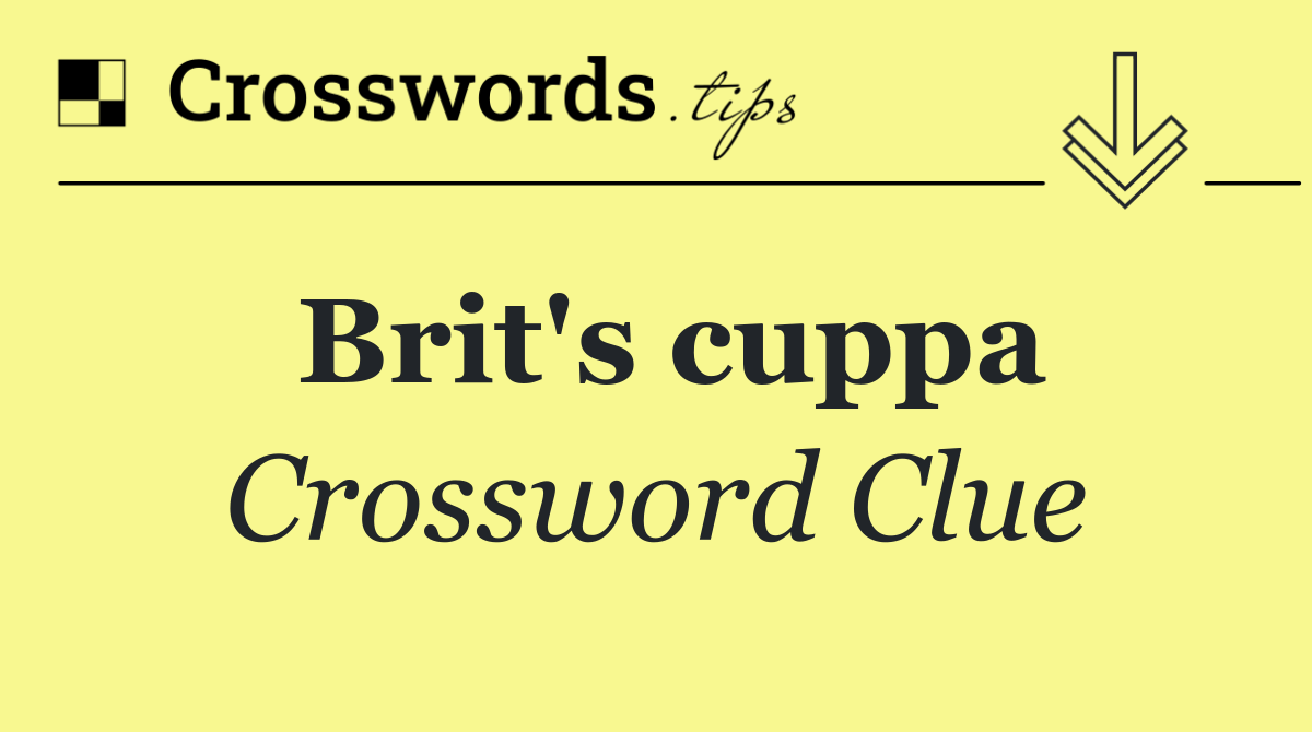 Brit's cuppa