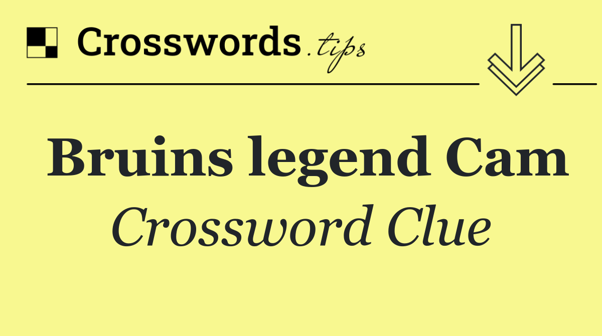 Bruins legend Cam