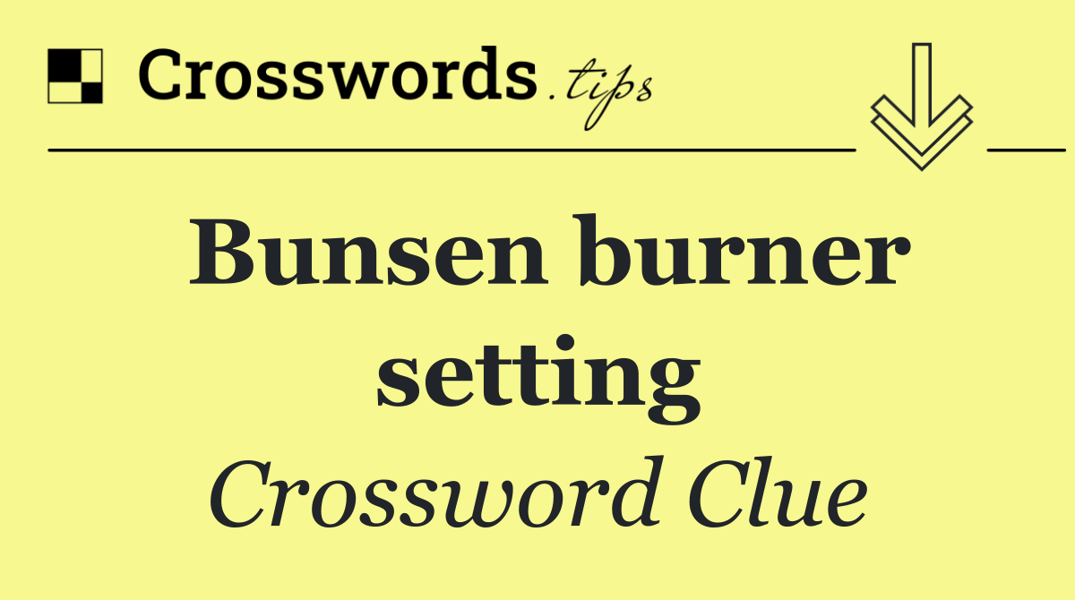 Bunsen burner setting