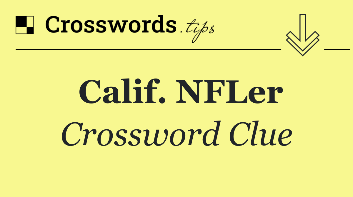 Calif. NFLer