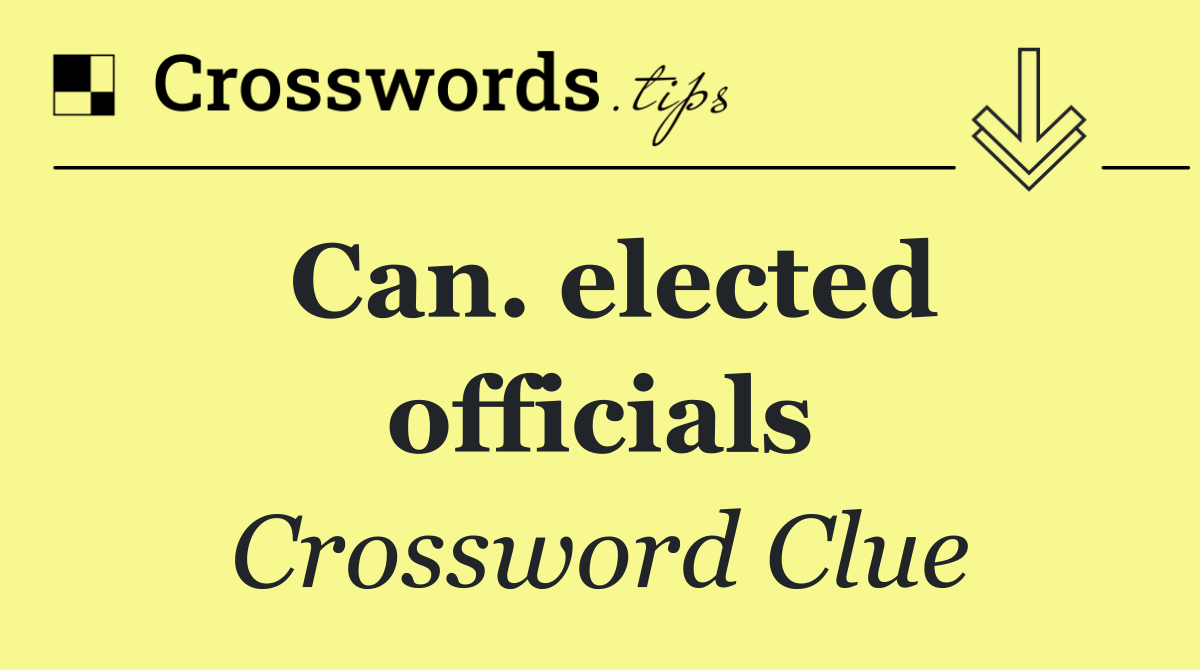 Can. elected officials