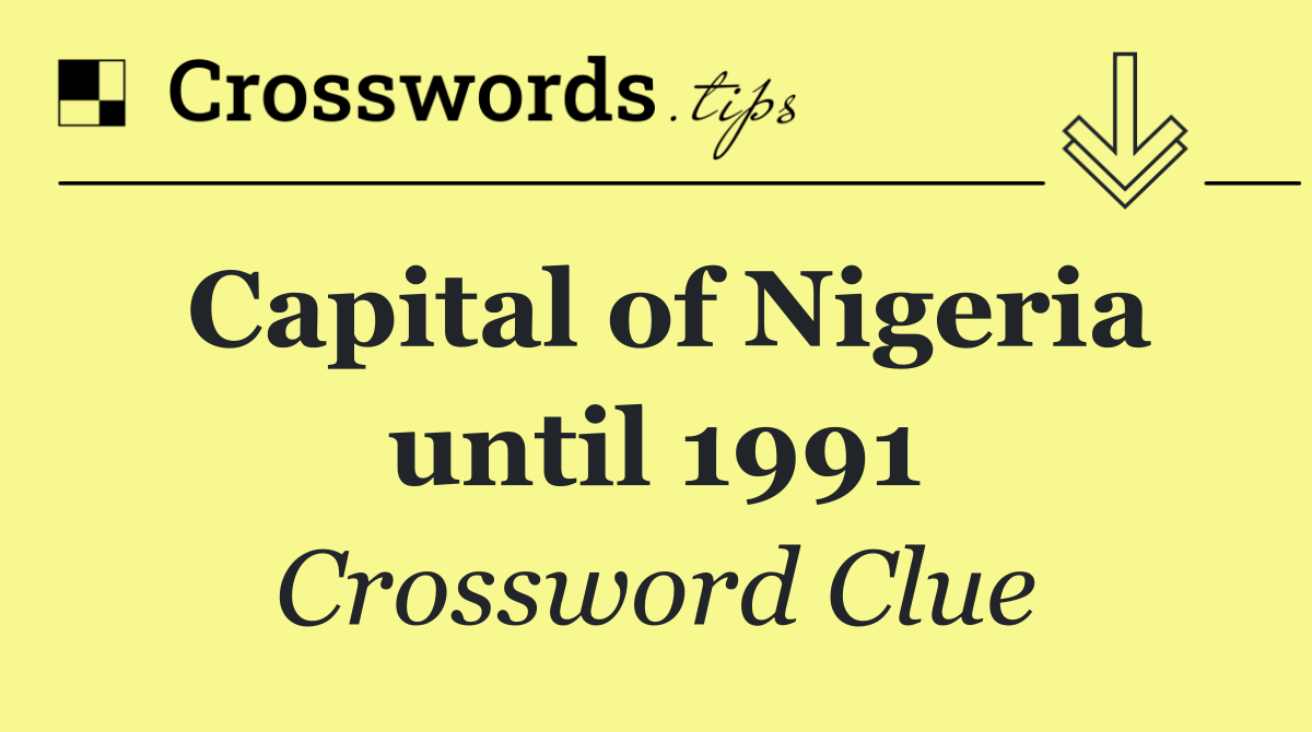 Capital of Nigeria until 1991