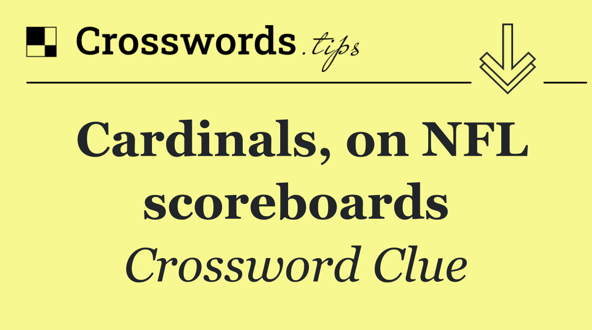 Cardinals, on NFL scoreboards