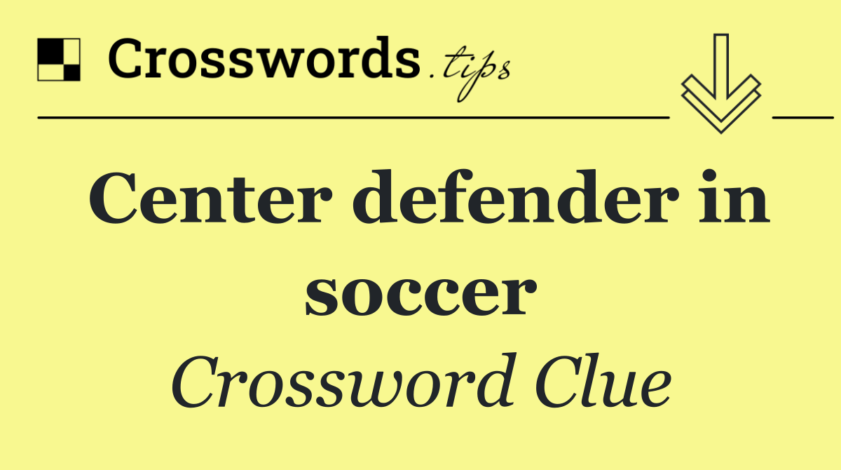 Center defender in soccer