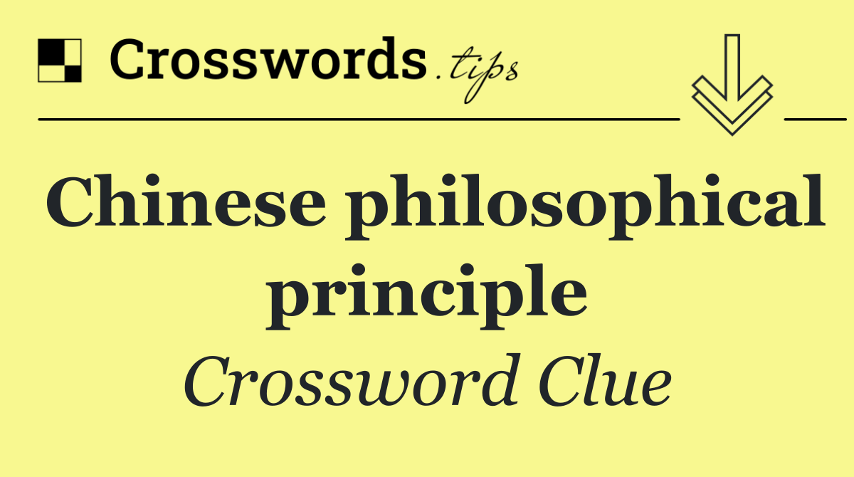 Chinese philosophical principle