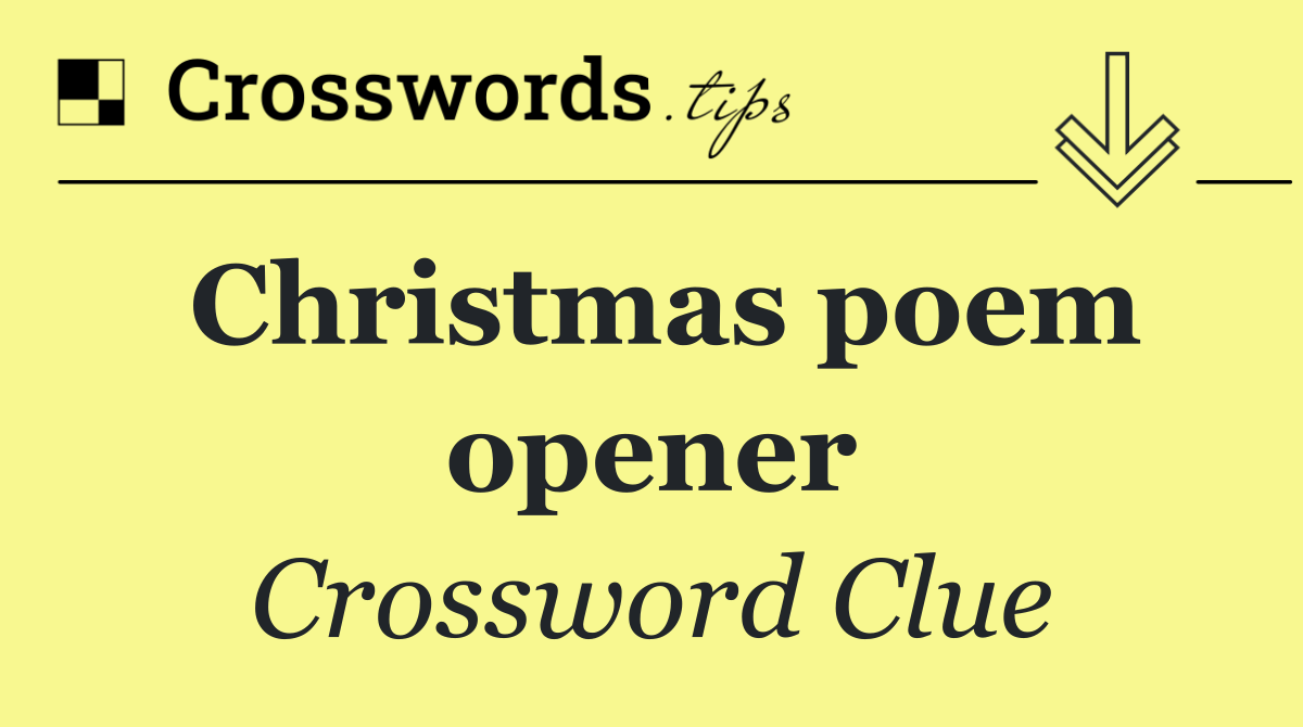 Christmas poem opener