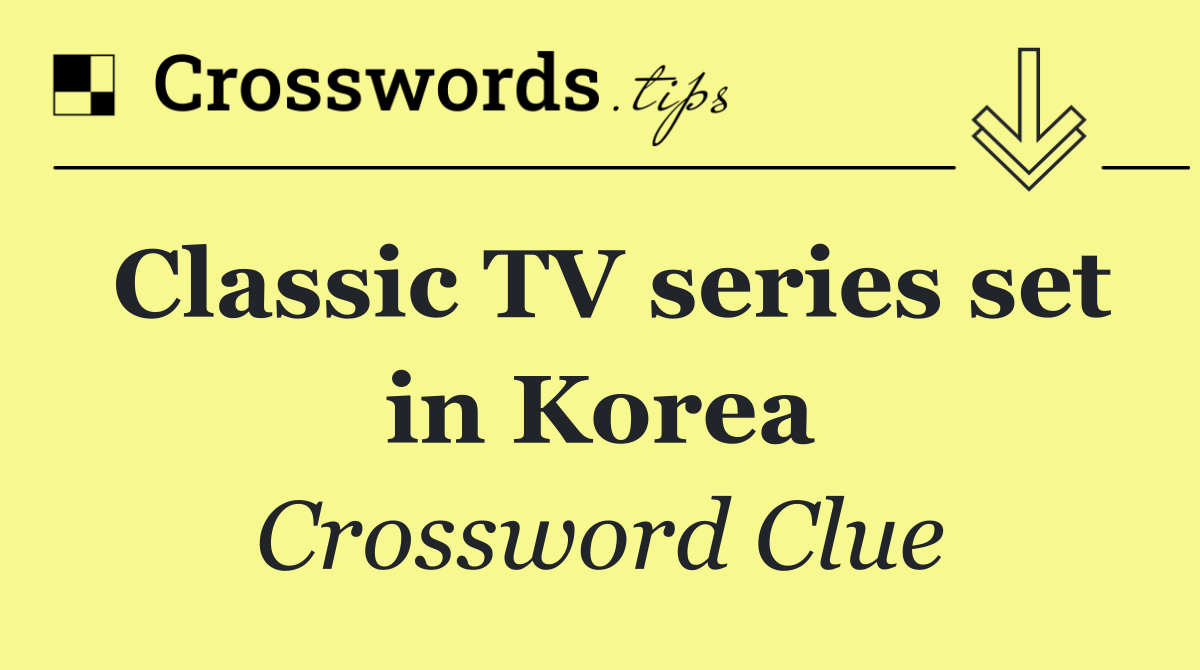 Classic TV series set in Korea