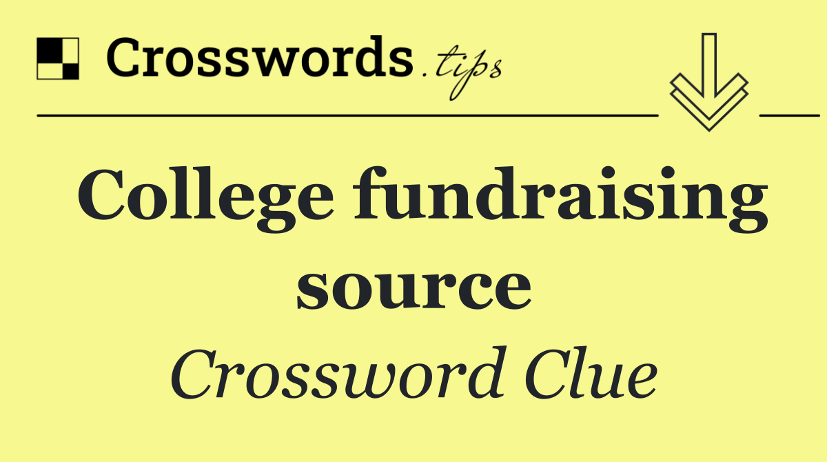 College fundraising source