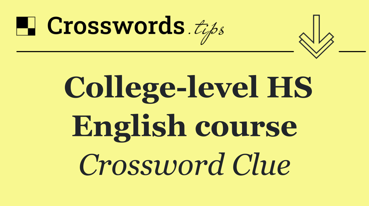 College level HS English course