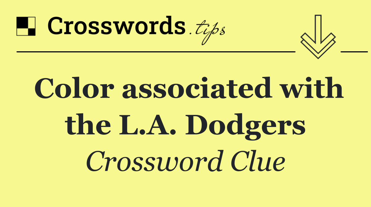 Color associated with the L.A. Dodgers