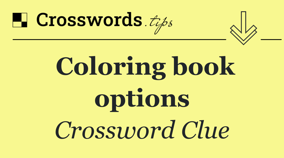 Coloring book options