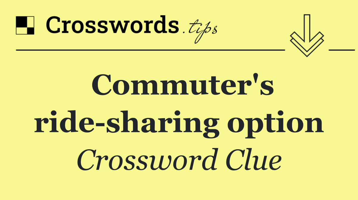 Commuter's ride sharing option