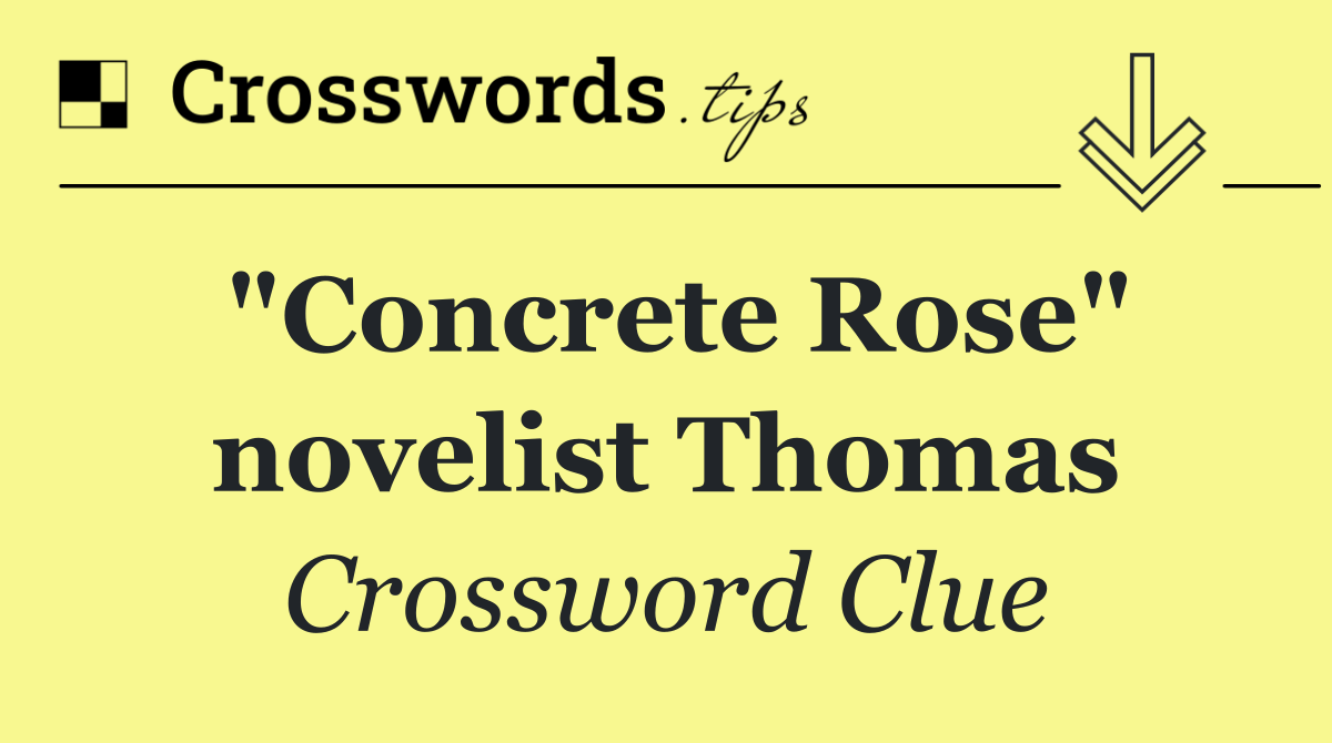 "Concrete Rose" novelist Thomas