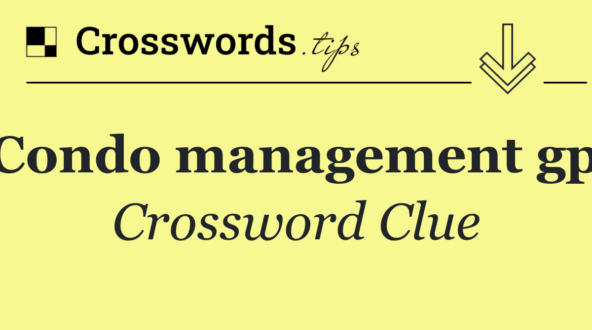 Condo management gp.