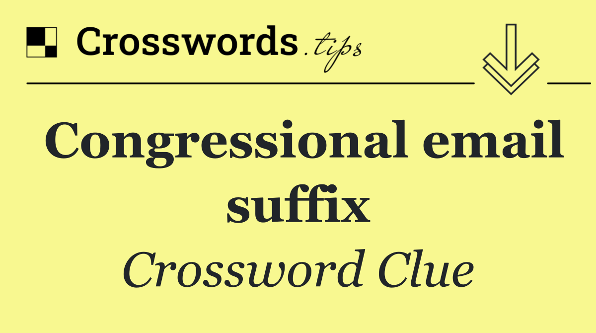 Congressional email suffix
