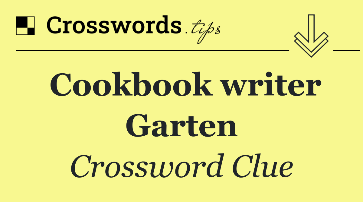 Cookbook writer Garten