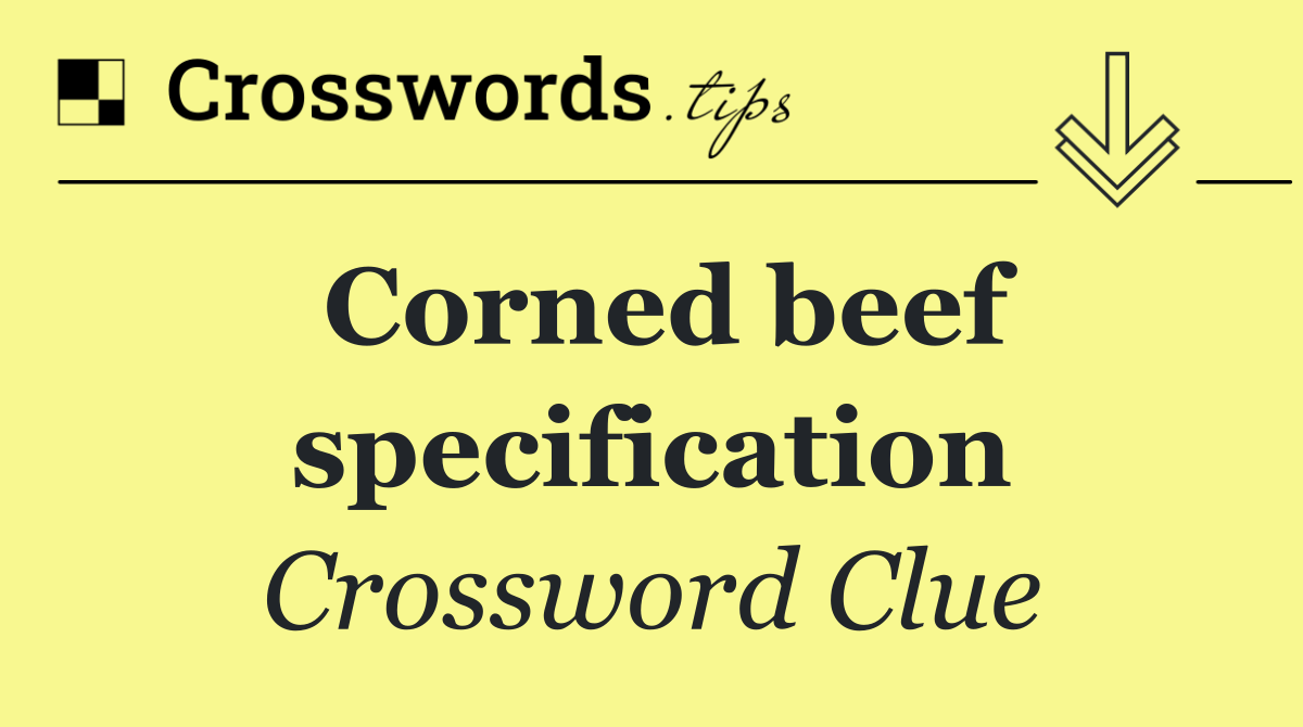 Corned beef specification