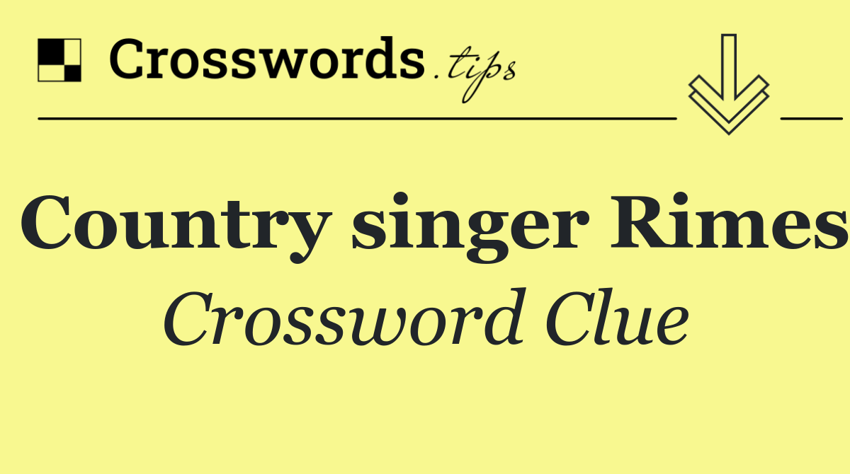 Country singer Rimes