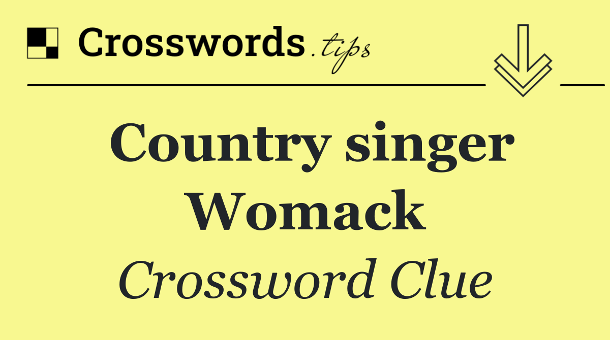 Country singer Womack