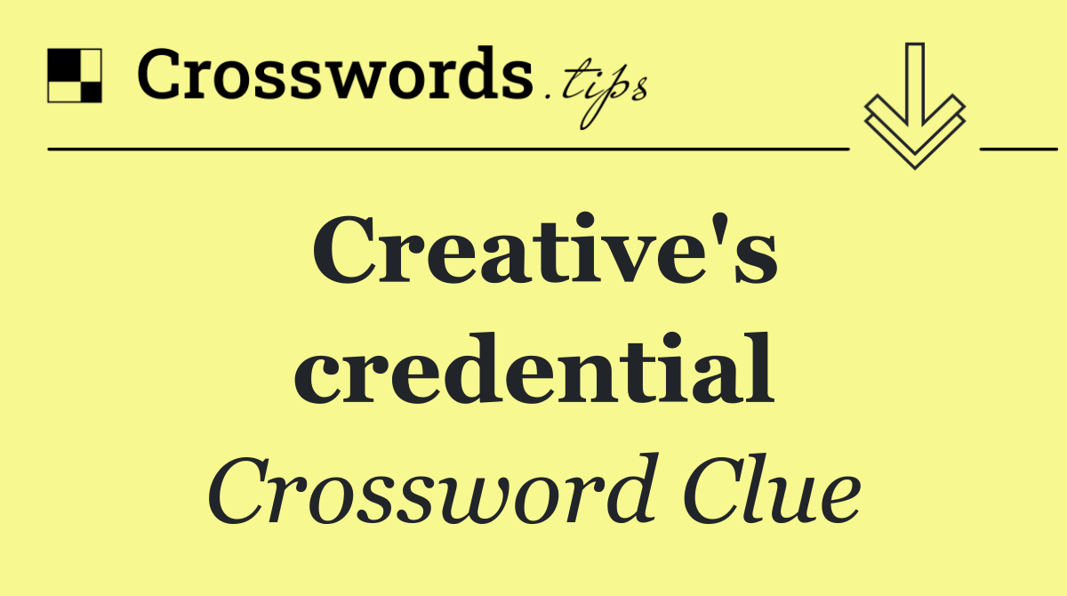 Creative's credential