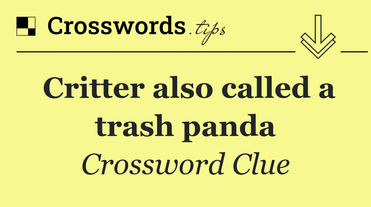 Critter also called a trash panda
