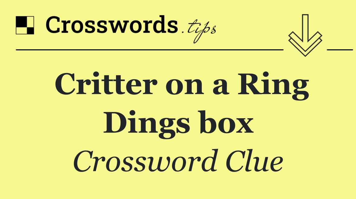 Critter on a Ring Dings box