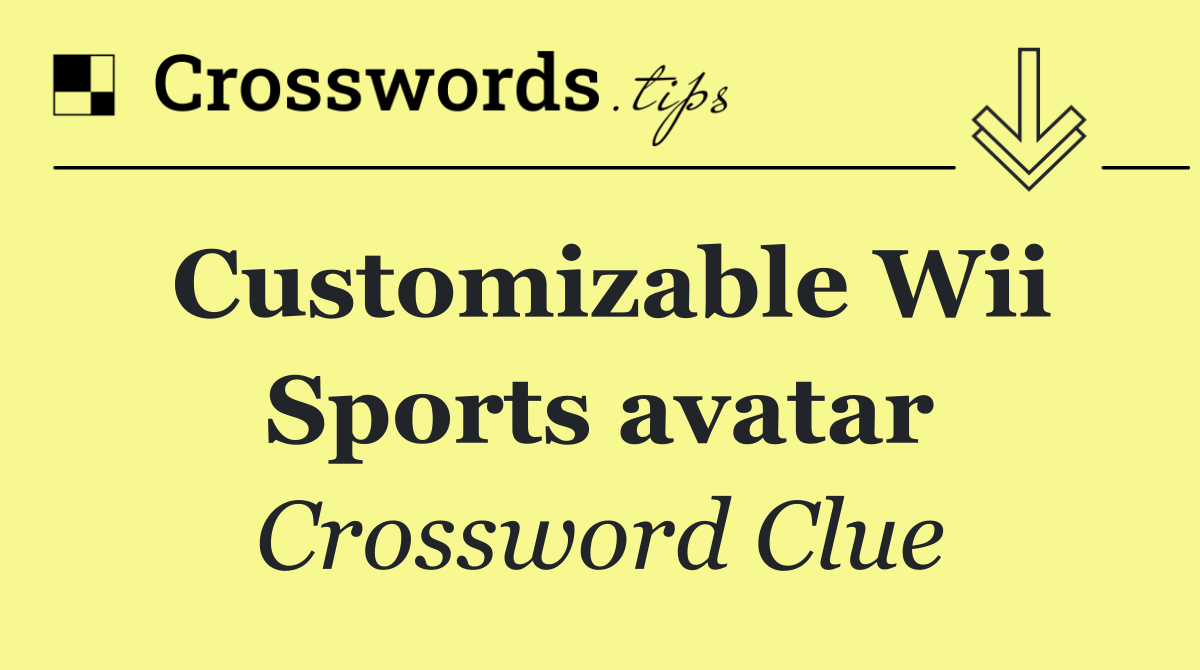 Customizable Wii Sports avatar