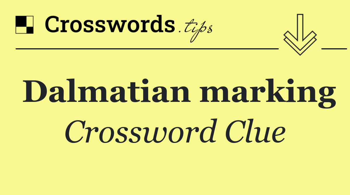Dalmatian marking