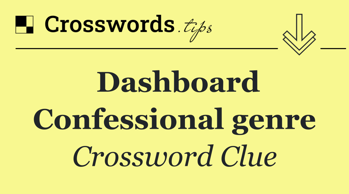 Dashboard Confessional genre