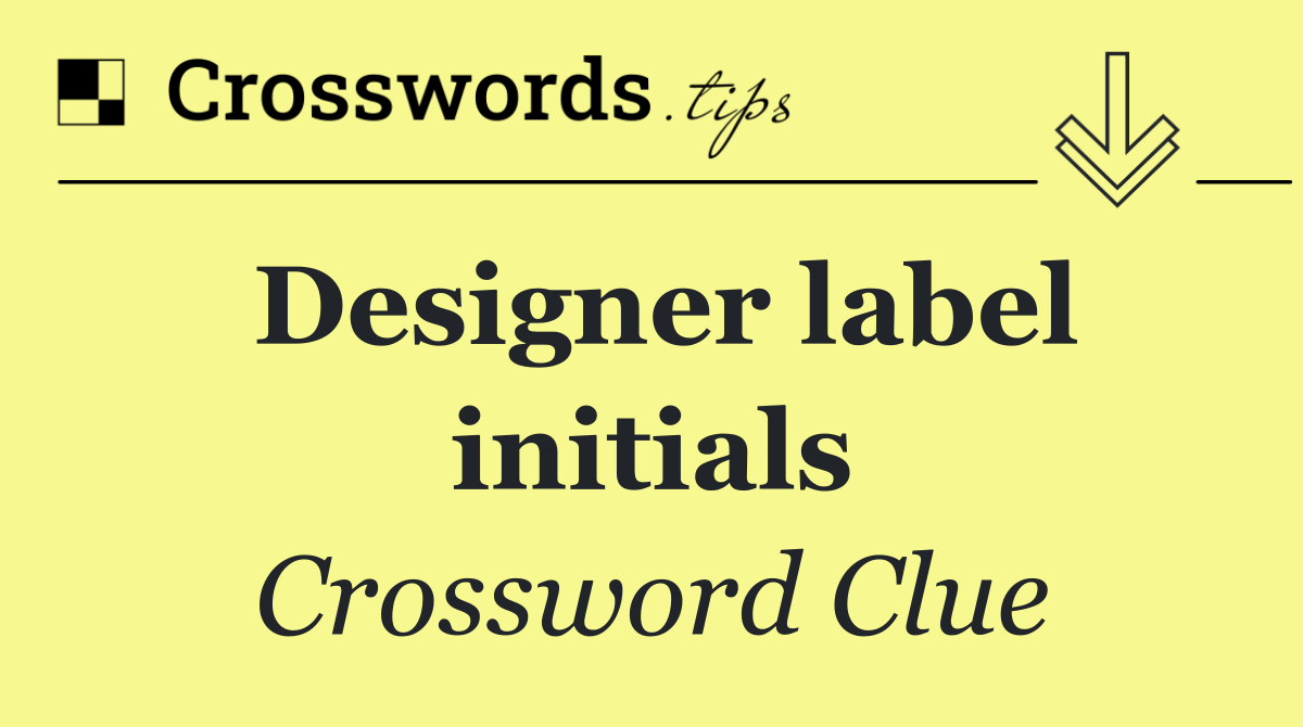 Designer label initials