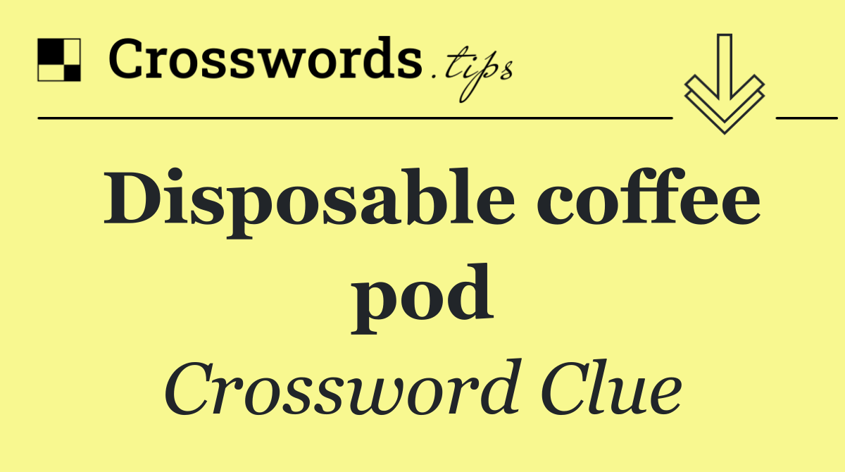 Disposable coffee pod