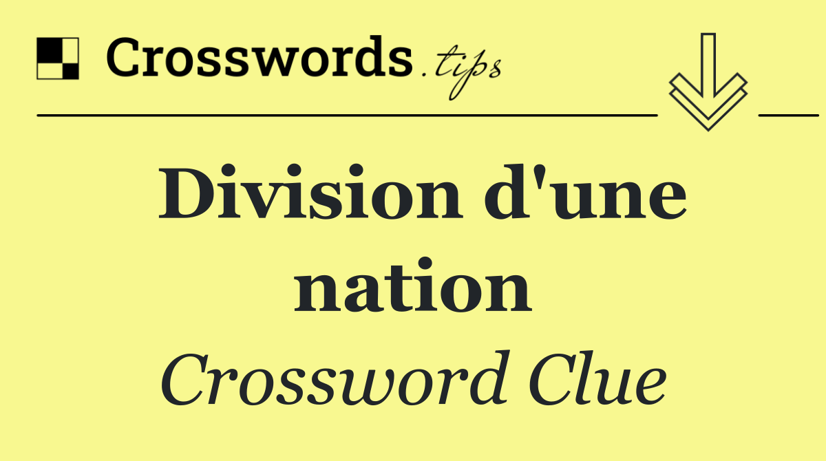 Division d'une nation