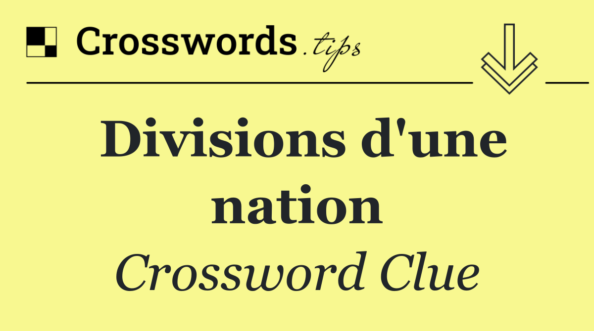 Divisions d'une nation