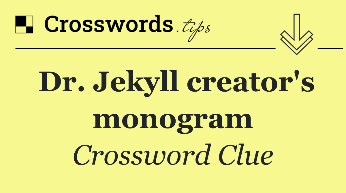Dr. Jekyll creator's monogram