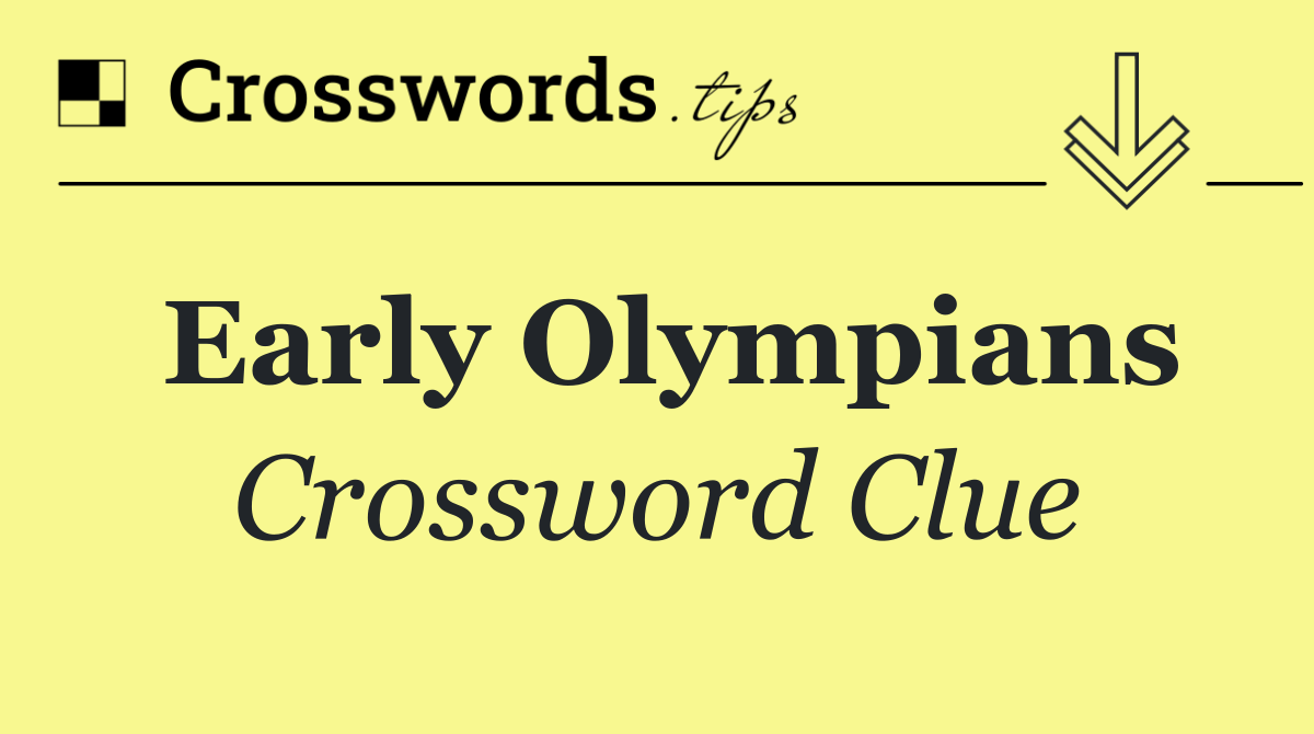 Early Olympians