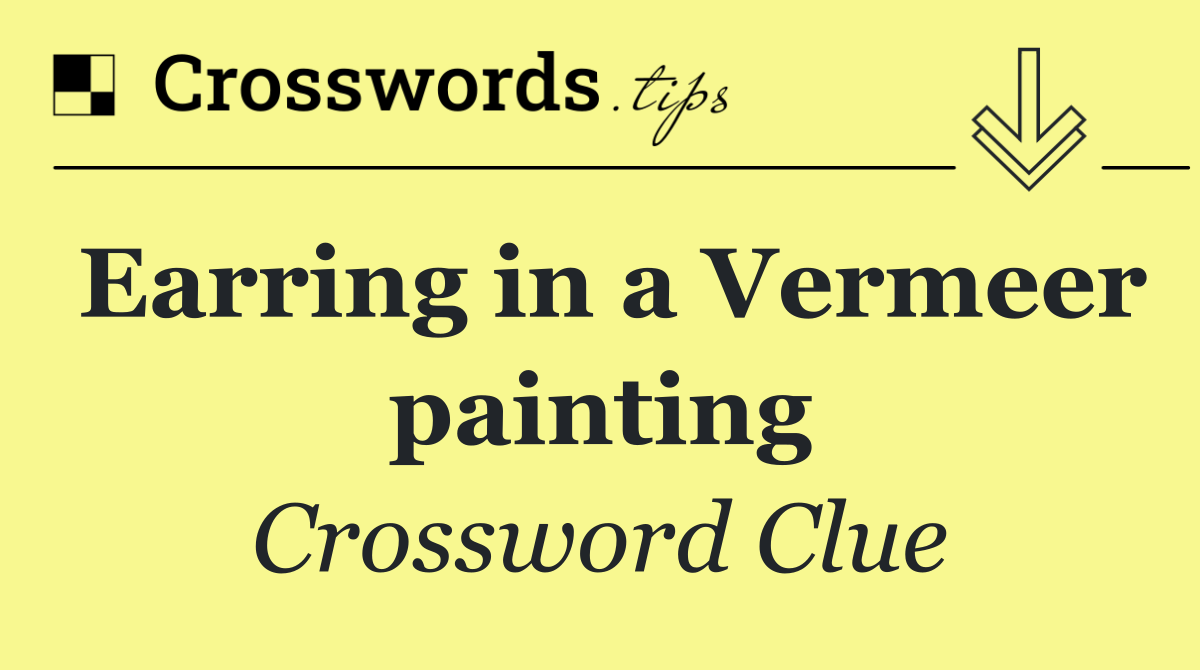 Earring in a Vermeer painting