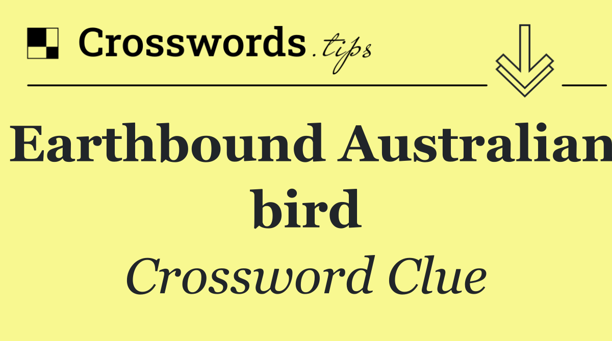 Earthbound Australian bird