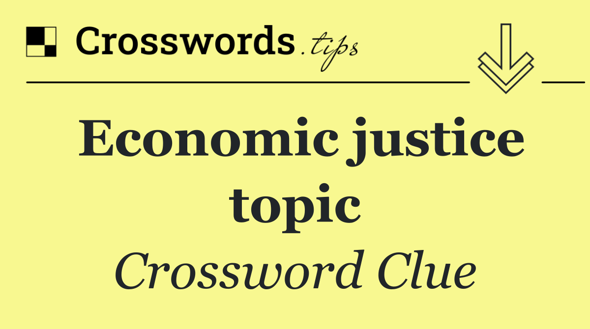 Economic justice topic