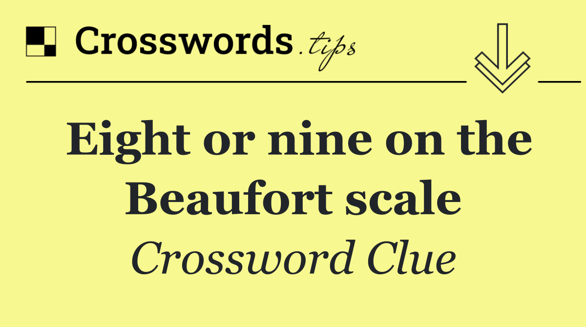 Eight or nine on the Beaufort scale