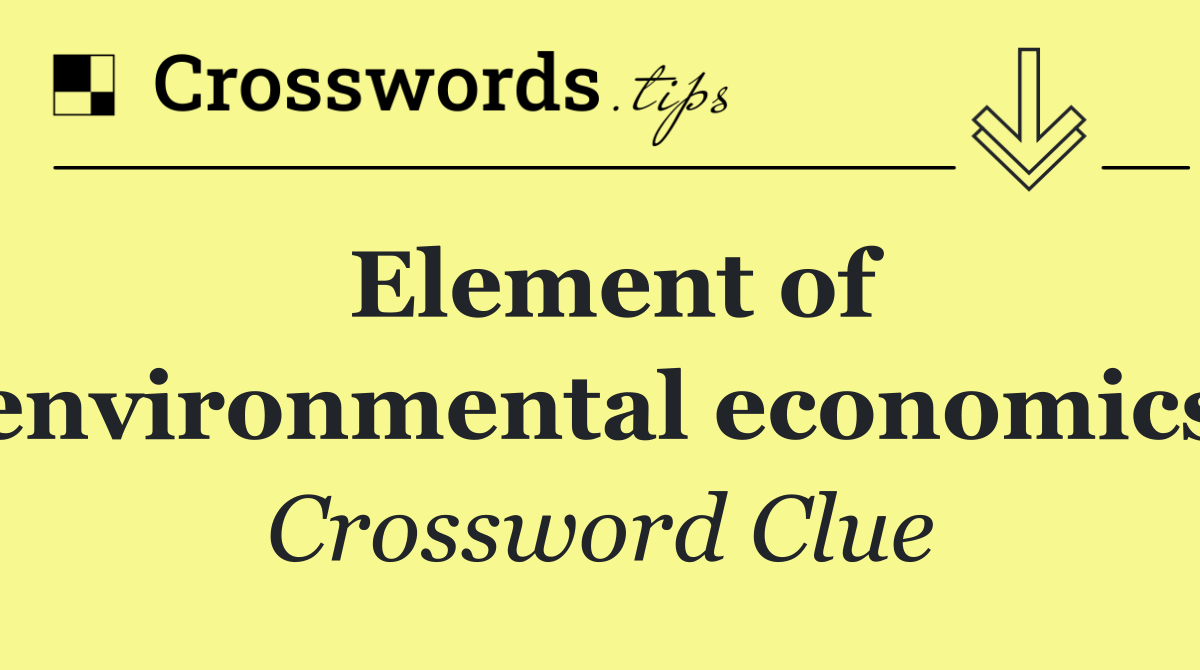 Element of environmental economics