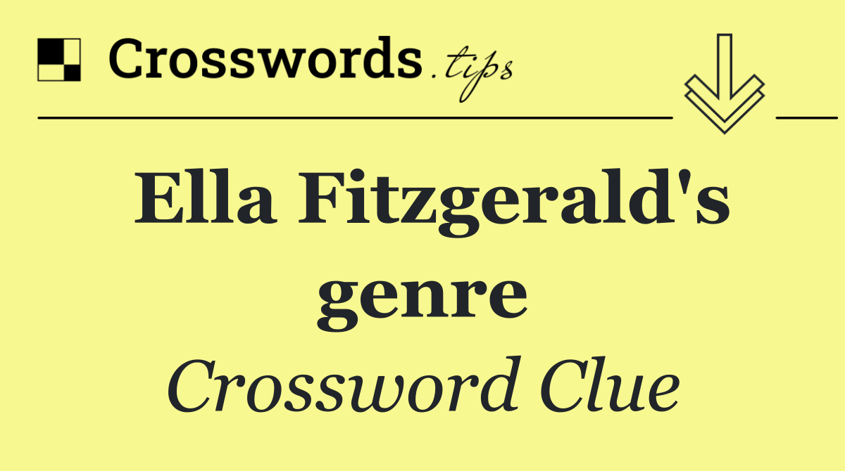 Ella Fitzgerald's genre
