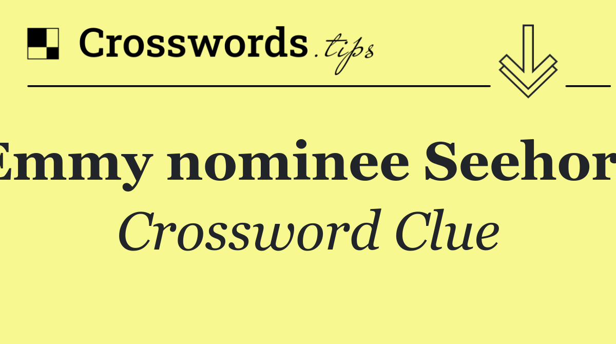 Emmy nominee Seehorn