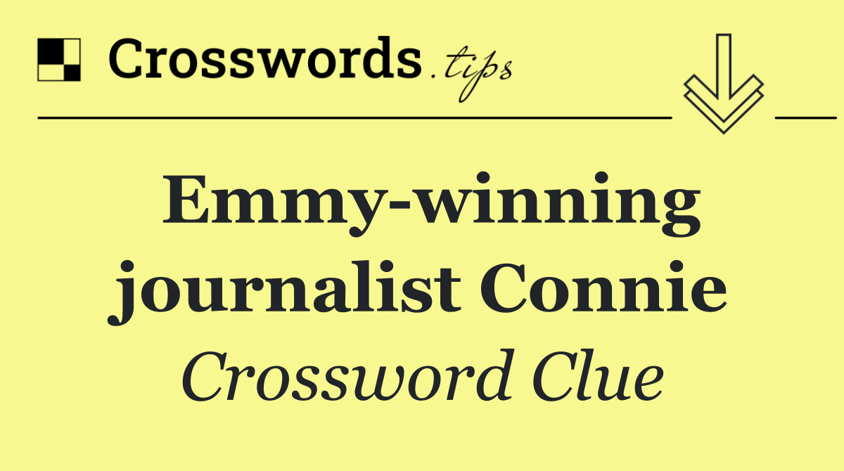 Emmy winning journalist Connie