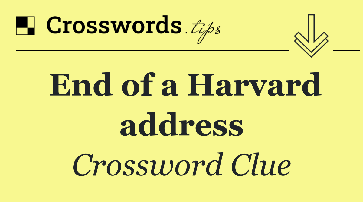End of a Harvard address